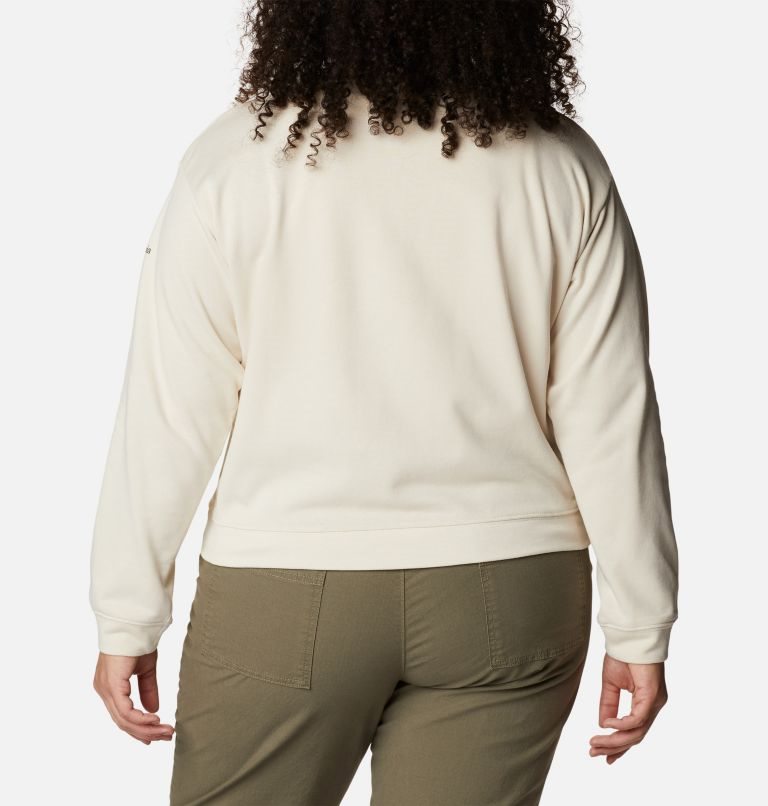 Women's Columbia Trek French Terry Half Zip Sweatshirts Cream | Plus Size CA-R6LA3